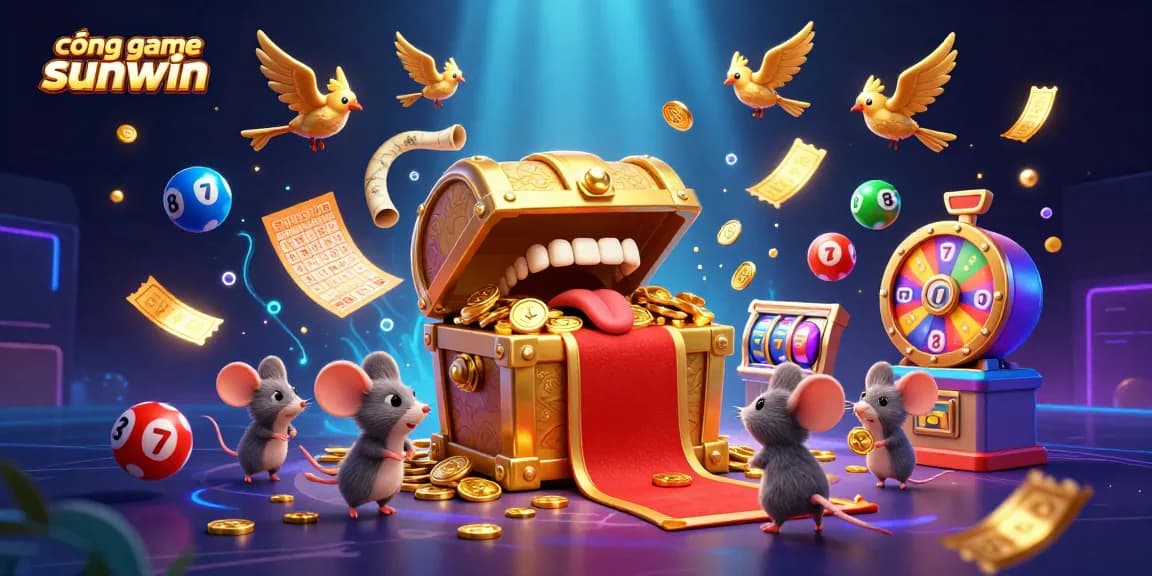 Experience thrilling chances at cổng game sunwin with an exciting 3D digital casino illustration.