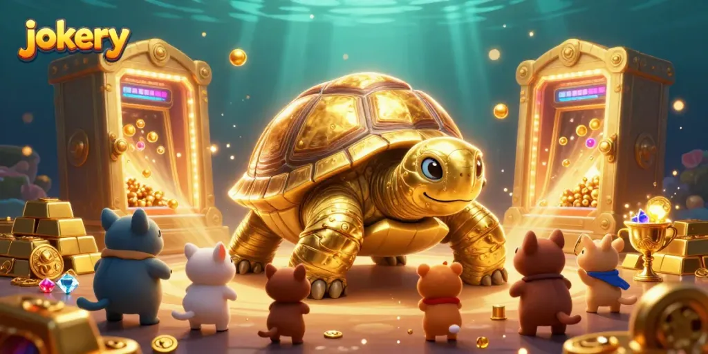 Experience jokery action in this crowded casino scene with glowing treasures and fun characters.