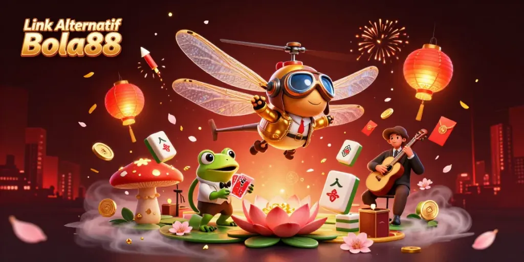 Experience the vibrant world of Link Alternatif Bola88 with dynamic casino action and engaging characters.