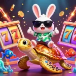 Spin the slots at zoccer casino while enjoying this vibrant underwater adventure with a lucky rabbit!