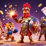 Experience thrilling gameplay at Sunwin with 3D characters in a vibrant casino setting featuring exciting gaming elements.